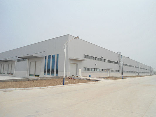 โครงสร้างโกดังเหล็ก Prefab ประเภท H ที่เชื่อมกัน ความแข็งแรงสูง