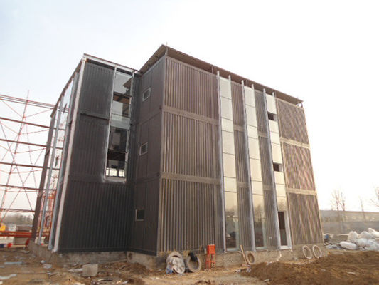 โรงเก็บของสูง อาคารพาณิชย์เหล็ก Prefab สีกระปุก